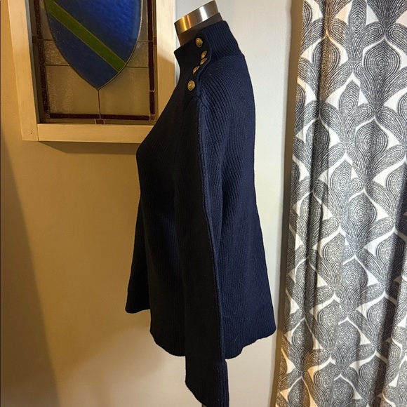 Valentino Red 100% Virgin Wool Rib Knit Mock Neck Sweater SZ Large - Picture 4 of 11